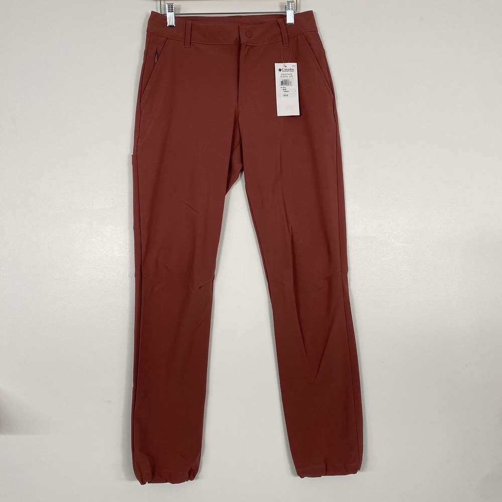 Columbia Omni-Shield Pants Womens 8 Red Softshell Hiking Joggers Stretch Outdoor